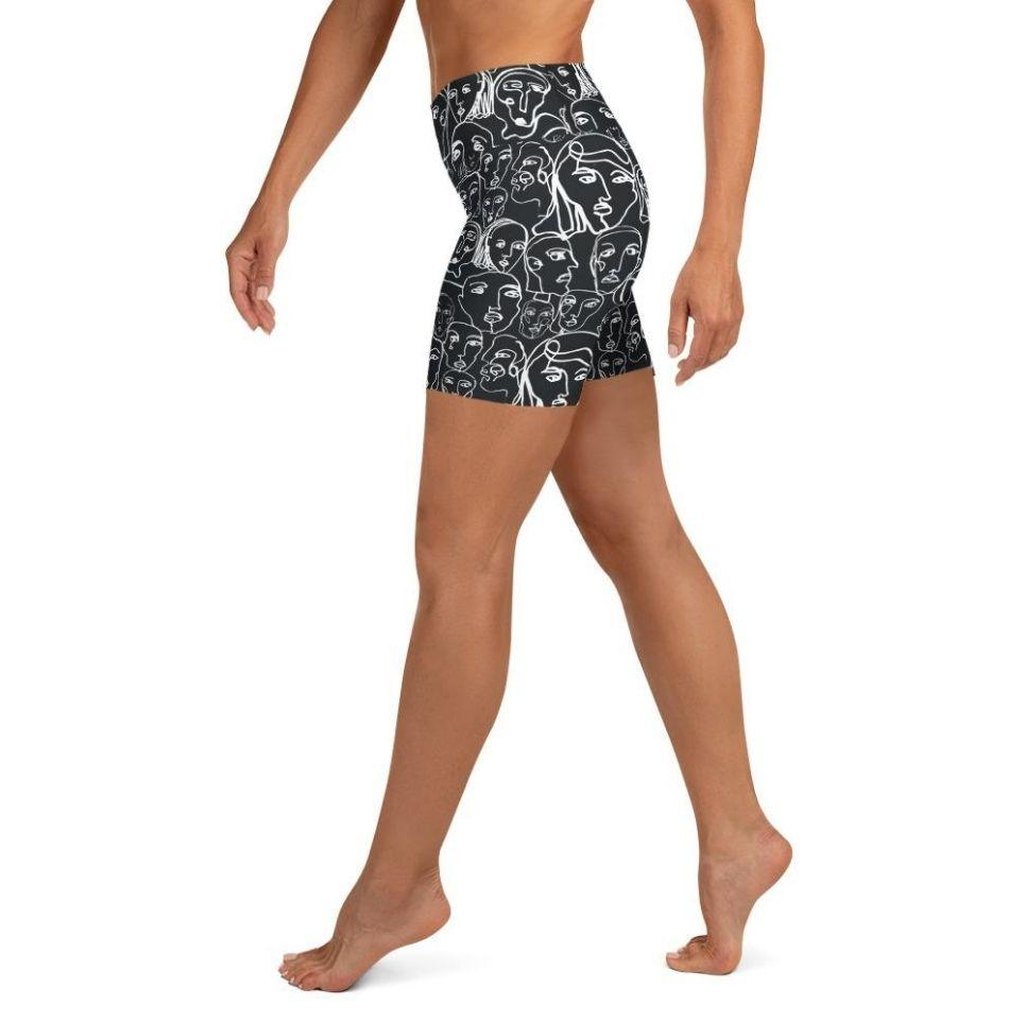 Face Drawings Yoga Shorts