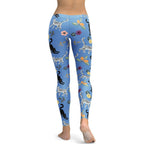 Feline & Flower Pattern Leggings