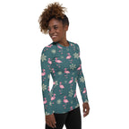 Festive Flamingos Rash Guard
