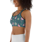 Festive Flamingos Sports Bra