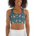 Festive Flamingos Sports Bra