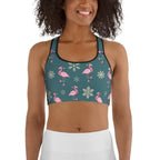 Festive Flamingos Sports Bra