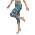 Festive Flamingos Yoga Capris
