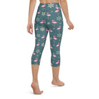 Festive Flamingos Yoga Capris