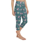 Festive Flamingos Yoga Capris