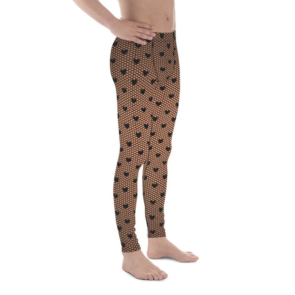 Fishnet Tights Print Men's Leggings