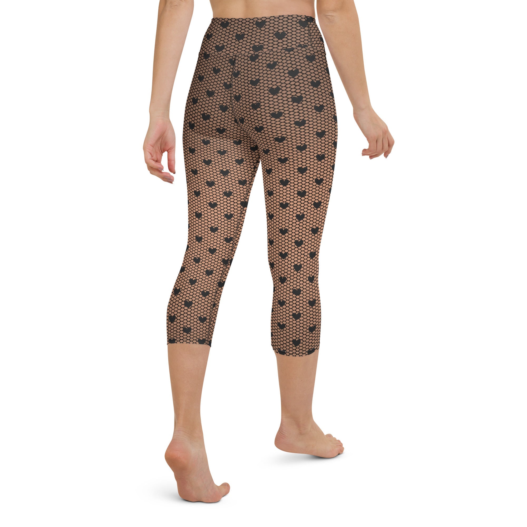 Fishnet Tights Print Yoga Capris