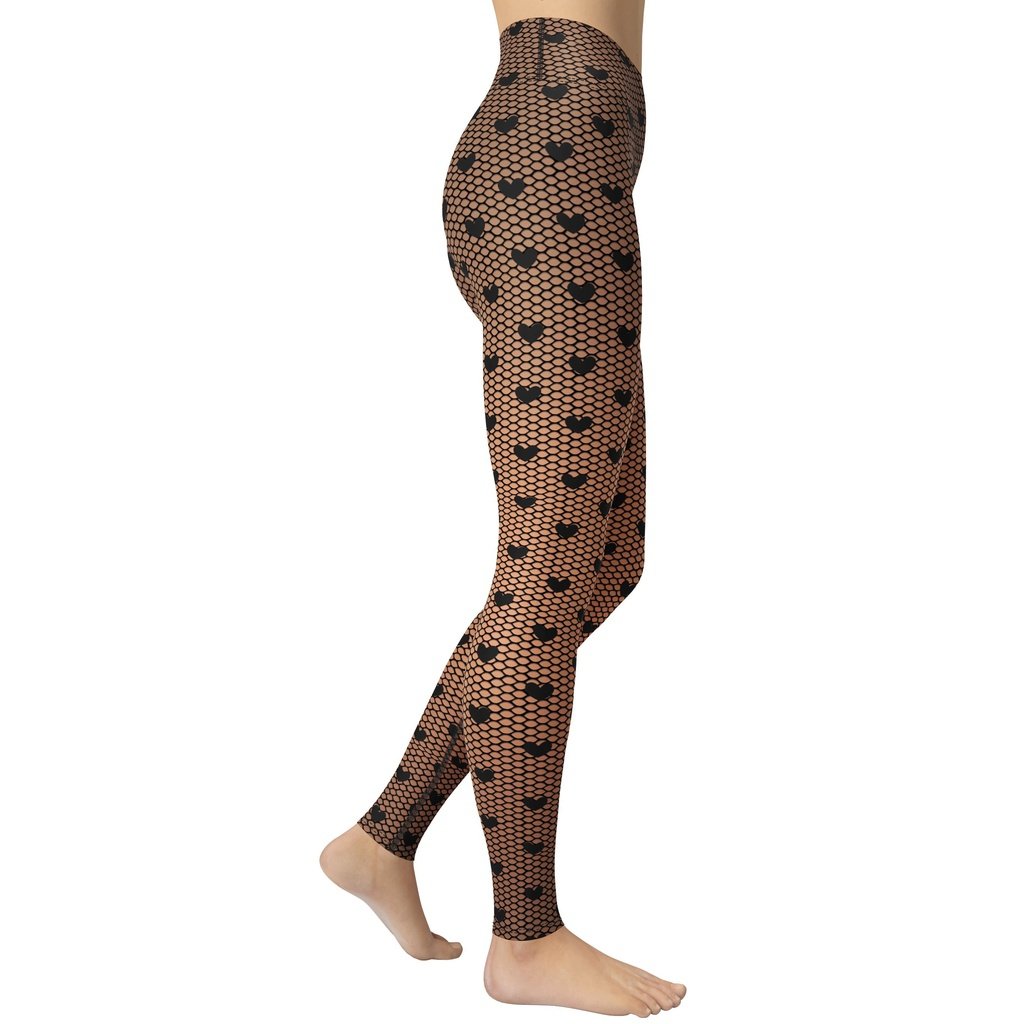 Fishnet Tights Print Yoga Leggings