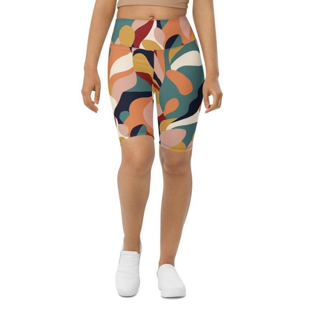 Floral Abstract Biker Shorts