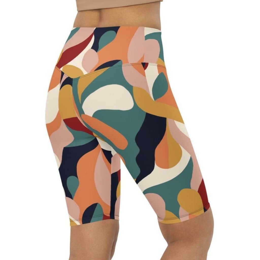 Floral Abstract Biker Shorts