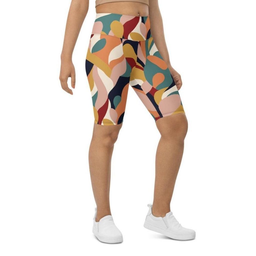 Floral Abstract Biker Shorts