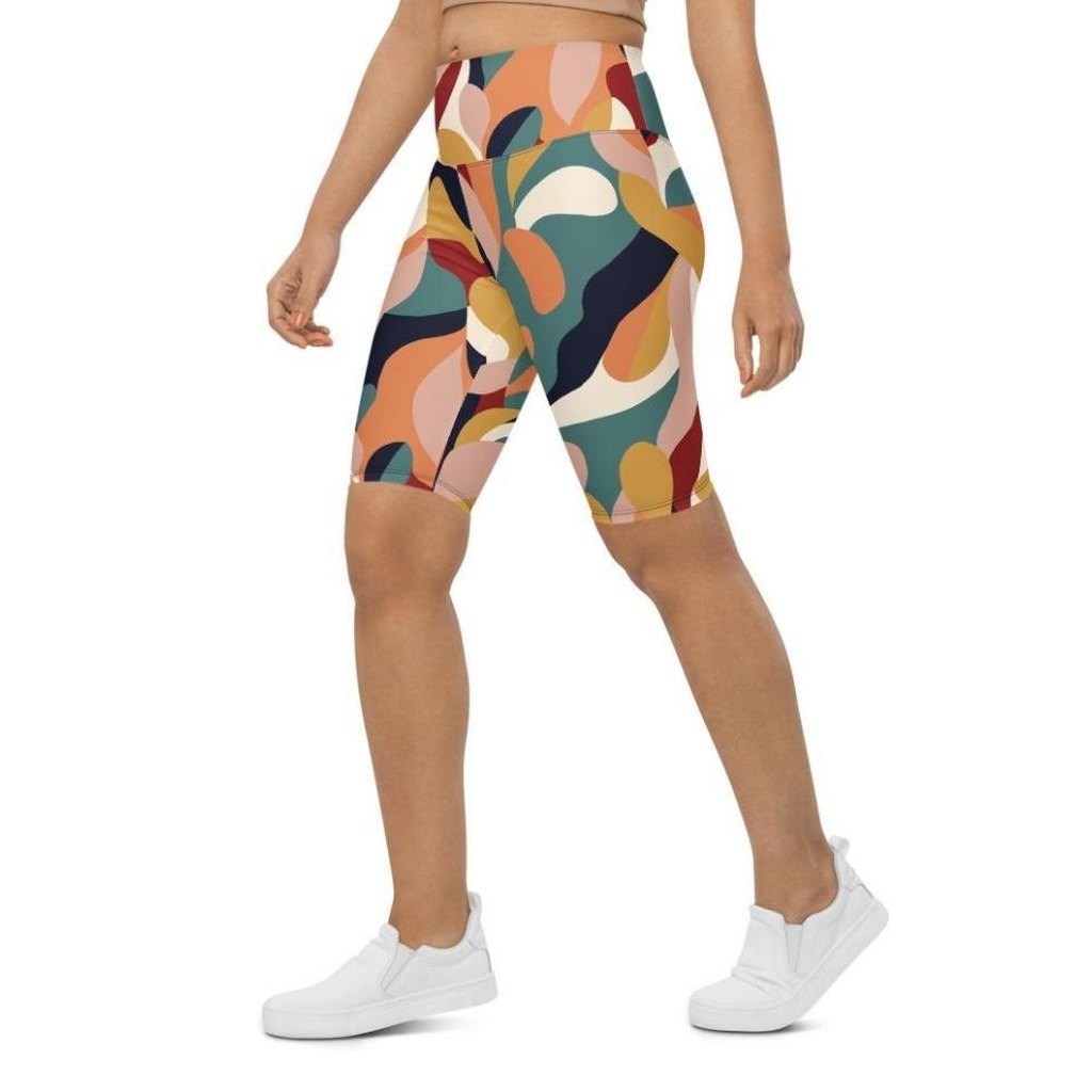 Floral Abstract Biker Shorts