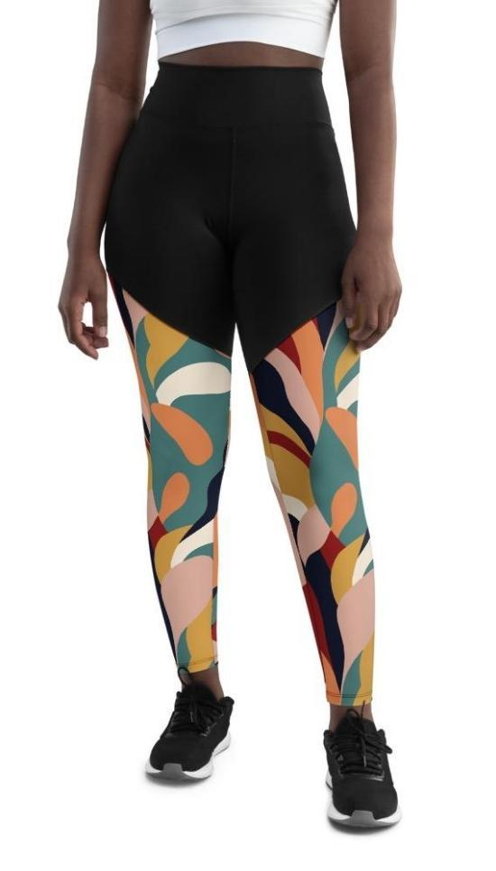 Floral Abstract Compression Leggings