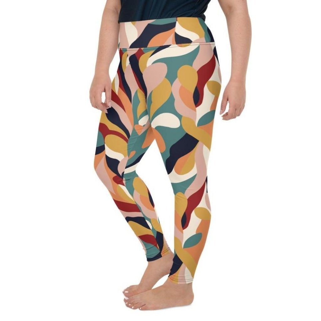 Floral Abstract Plus Size Leggings