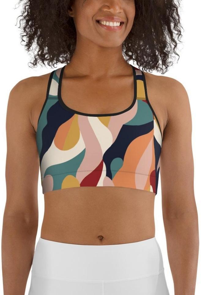 Floral Abstract Sports Bra