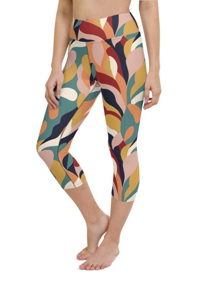 Floral Abstract Yoga Capris