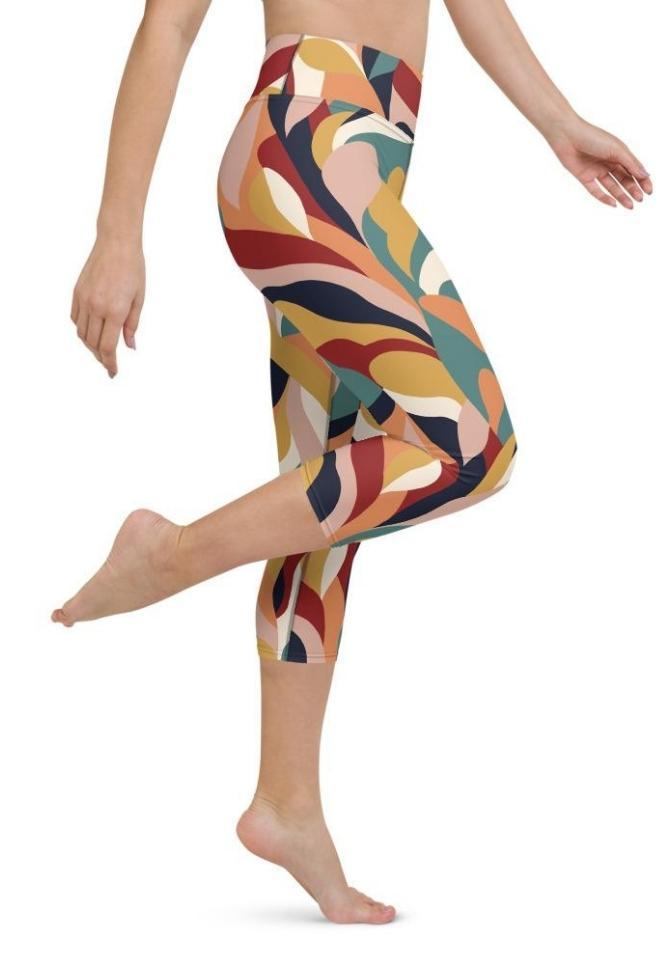 Floral Abstract Yoga Capris