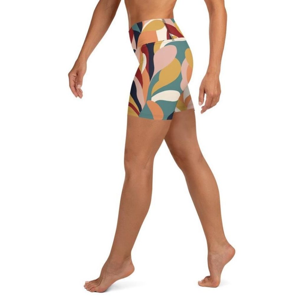 Floral Abstract Yoga Shorts