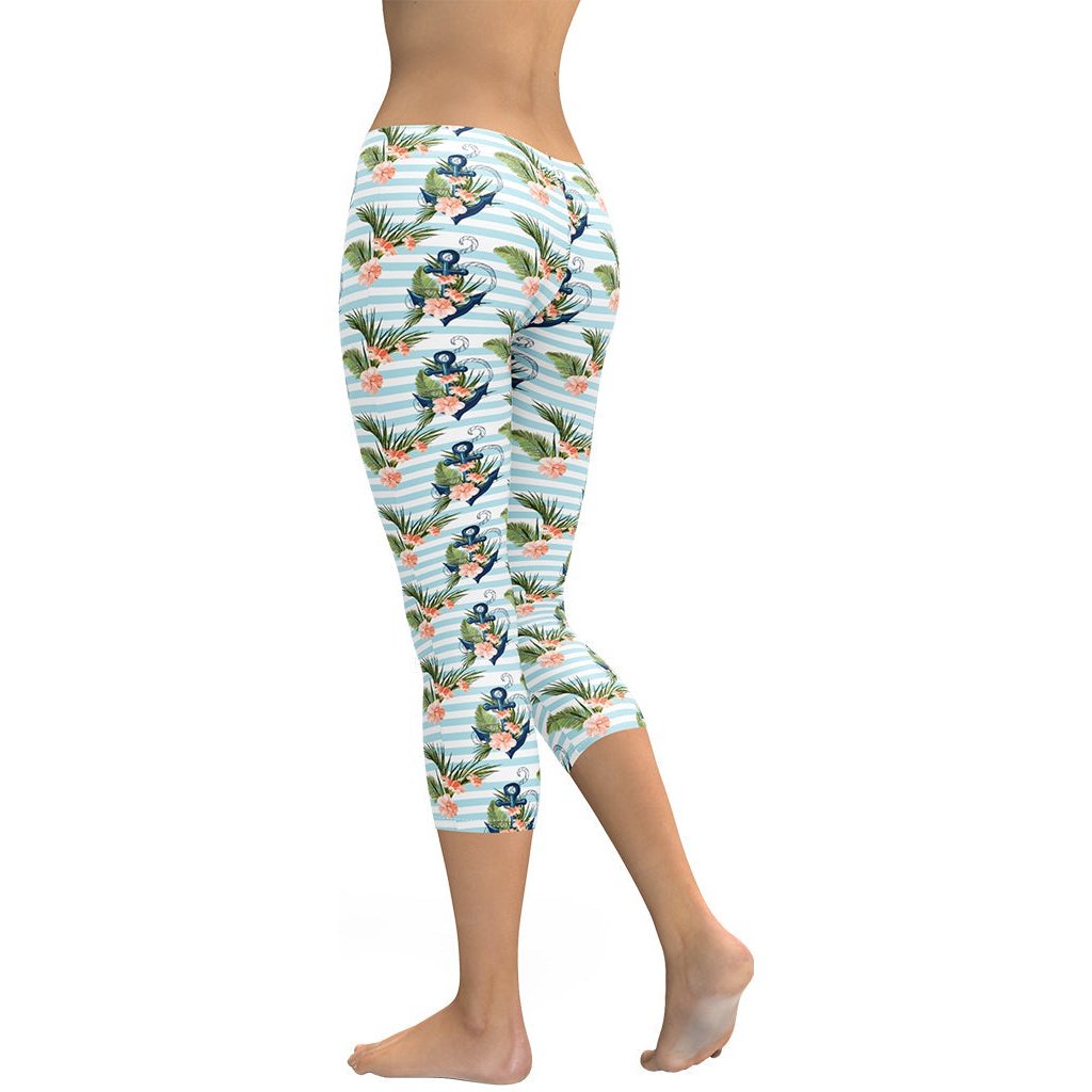 Floral Anchor Capris