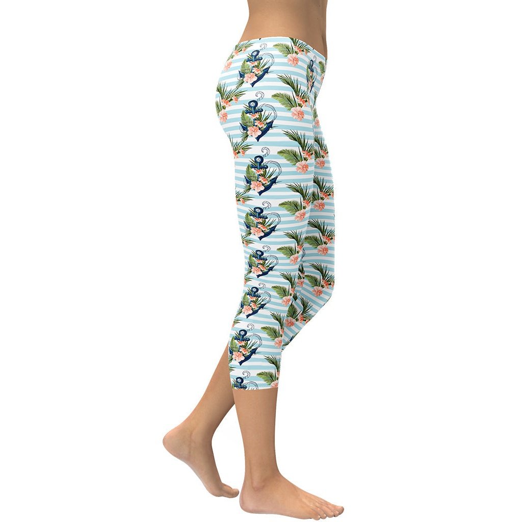 Floral Anchor Capris