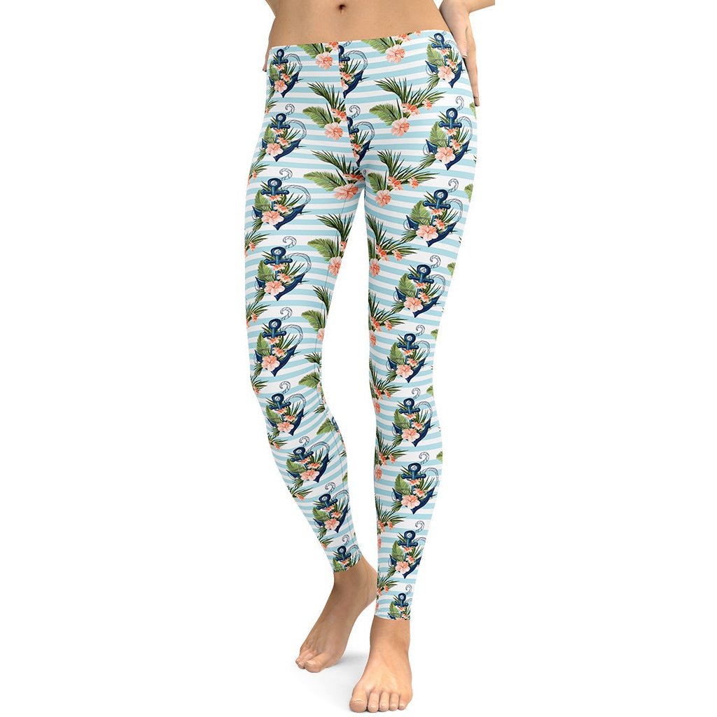 Floral Anchor Leggings