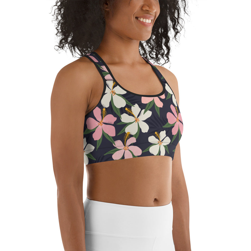 Floral Artwork Sports Bra