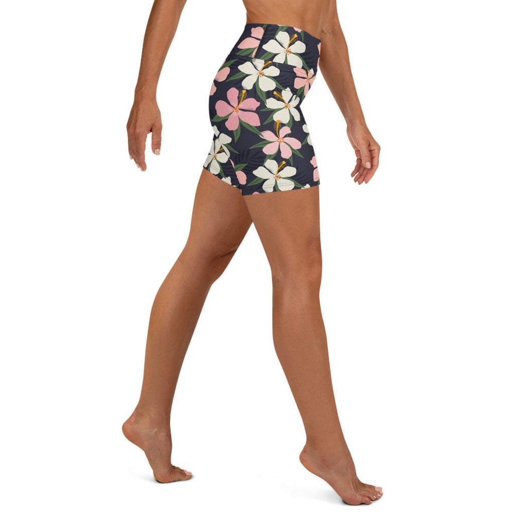Floral Artwork Yoga Shorts