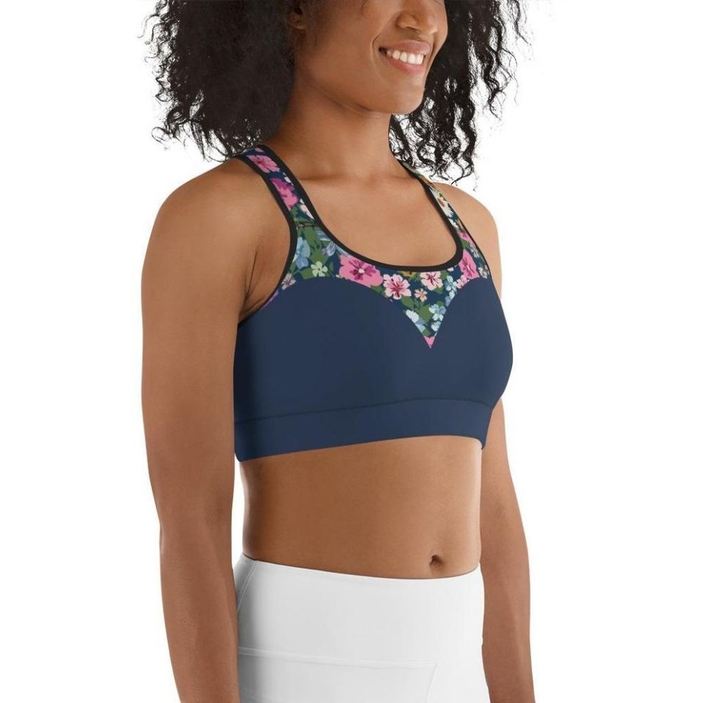 Floral Heart Shaped Sports Bra