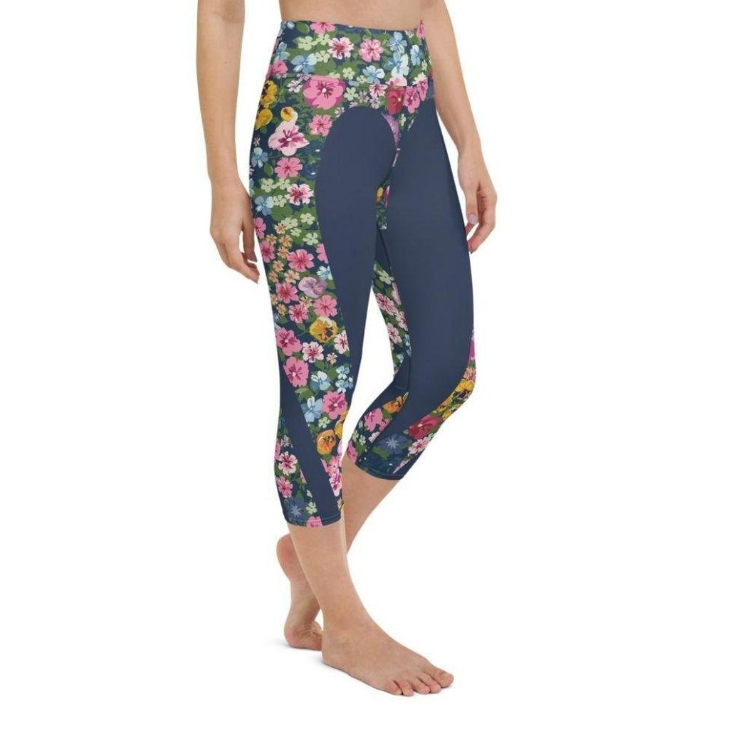 Floral Heart Shaped Yoga Capris
