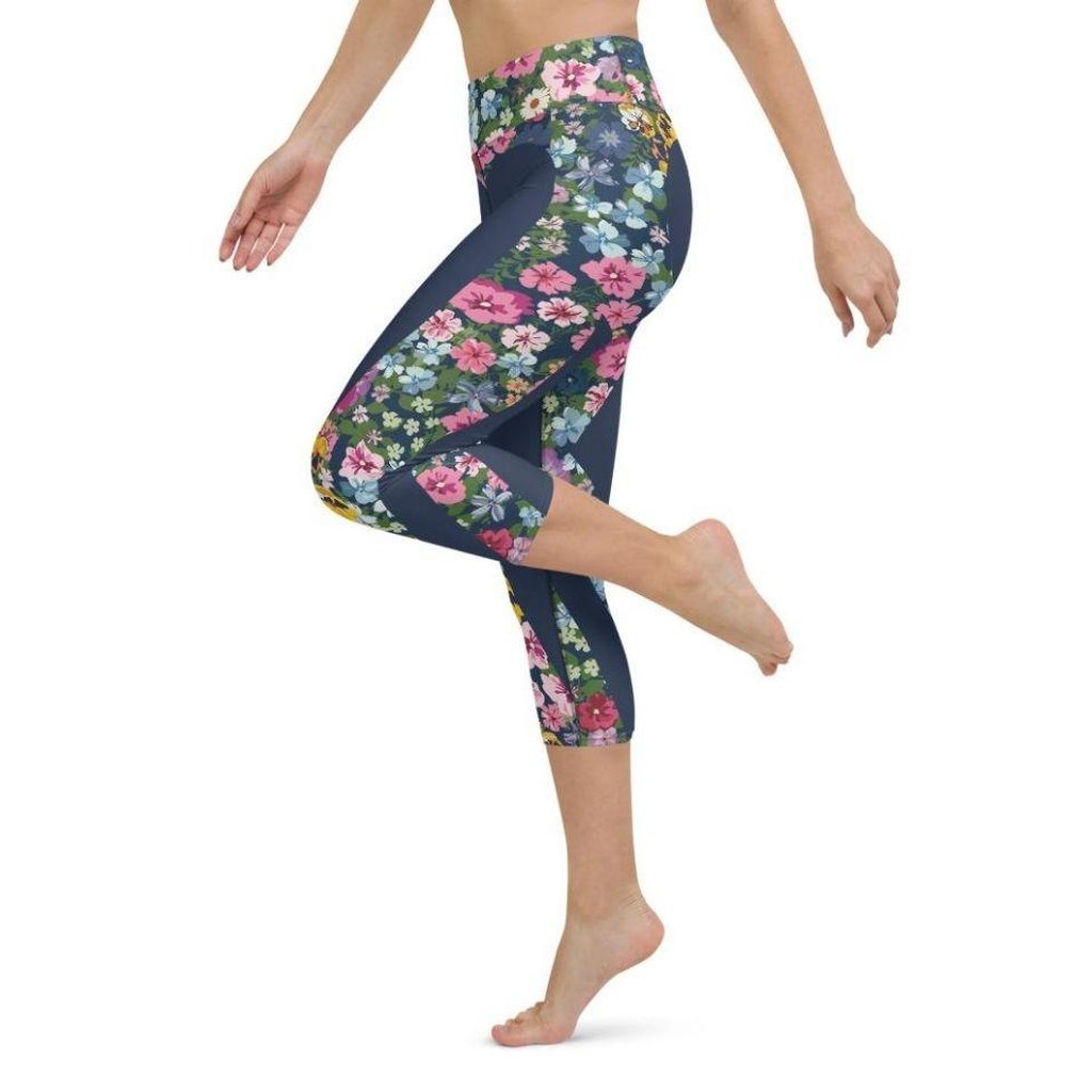 Floral Heart Shaped Yoga Capris