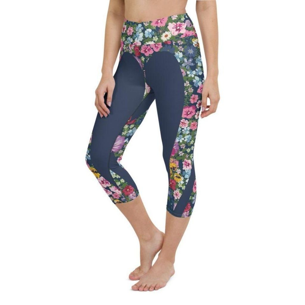 Floral Heart Shaped Yoga Capris