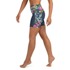 Floral Heart Shaped Yoga Shorts