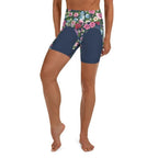 Floral Heart Shaped Yoga Shorts
