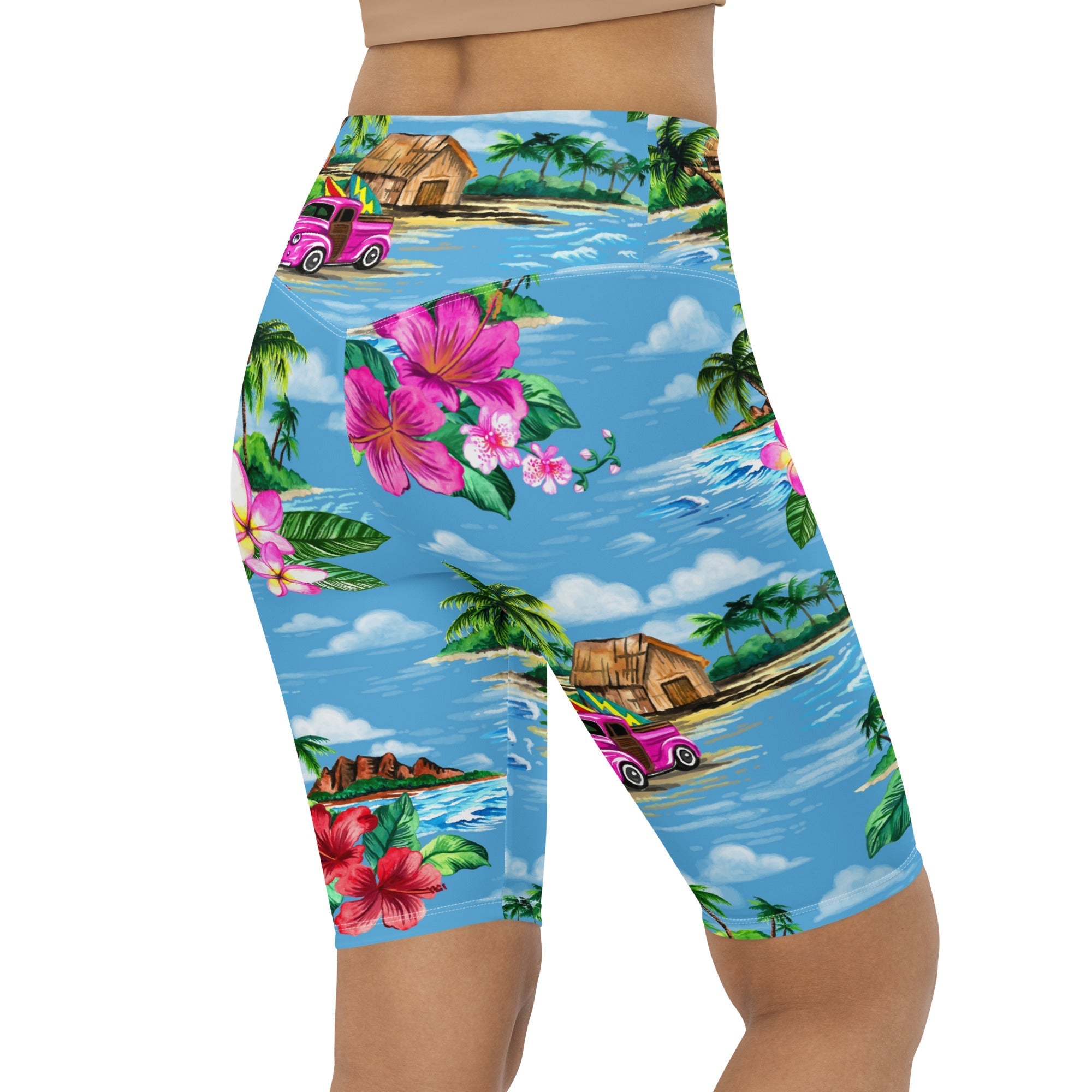 Floral Island Biker Shorts