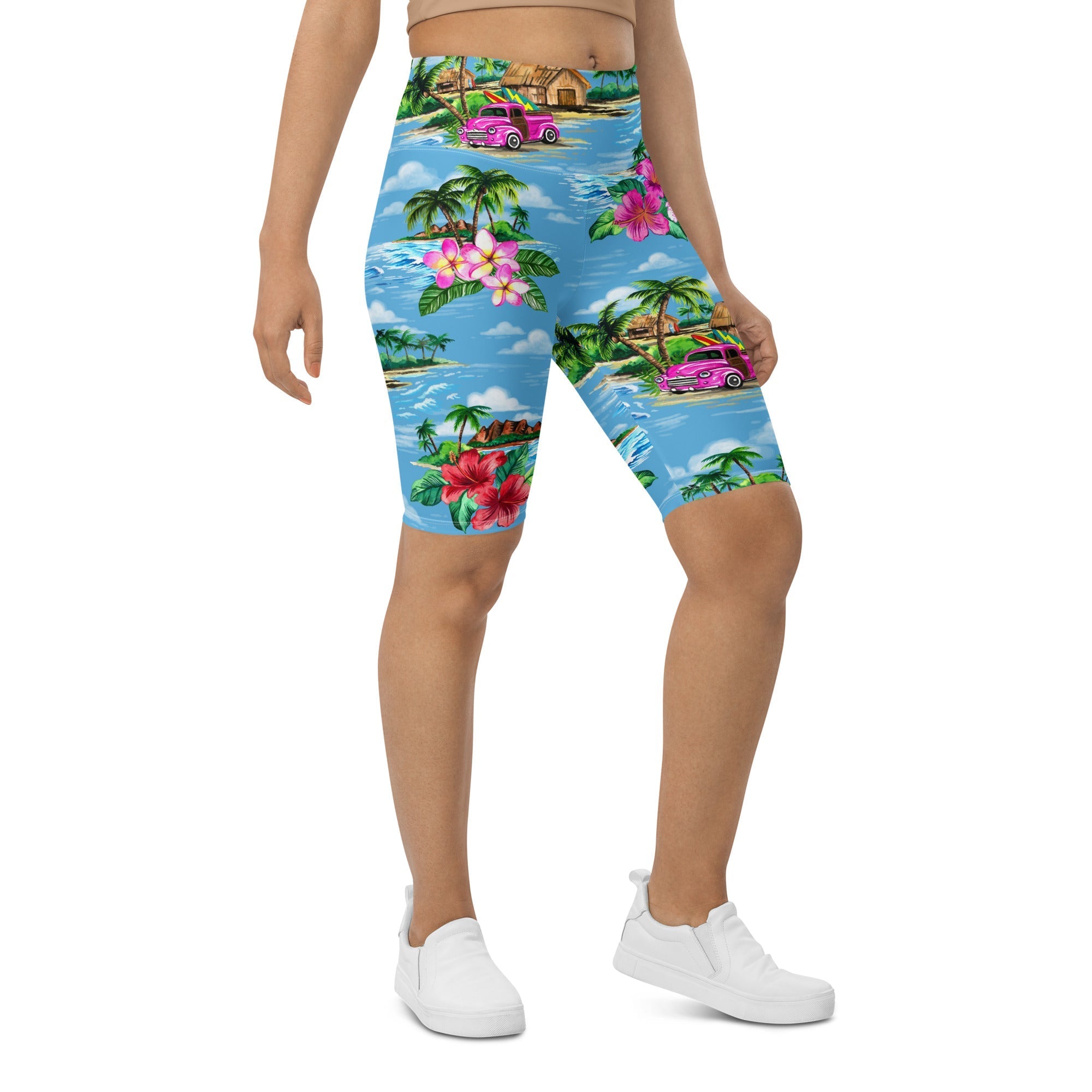 Floral Island Biker Shorts
