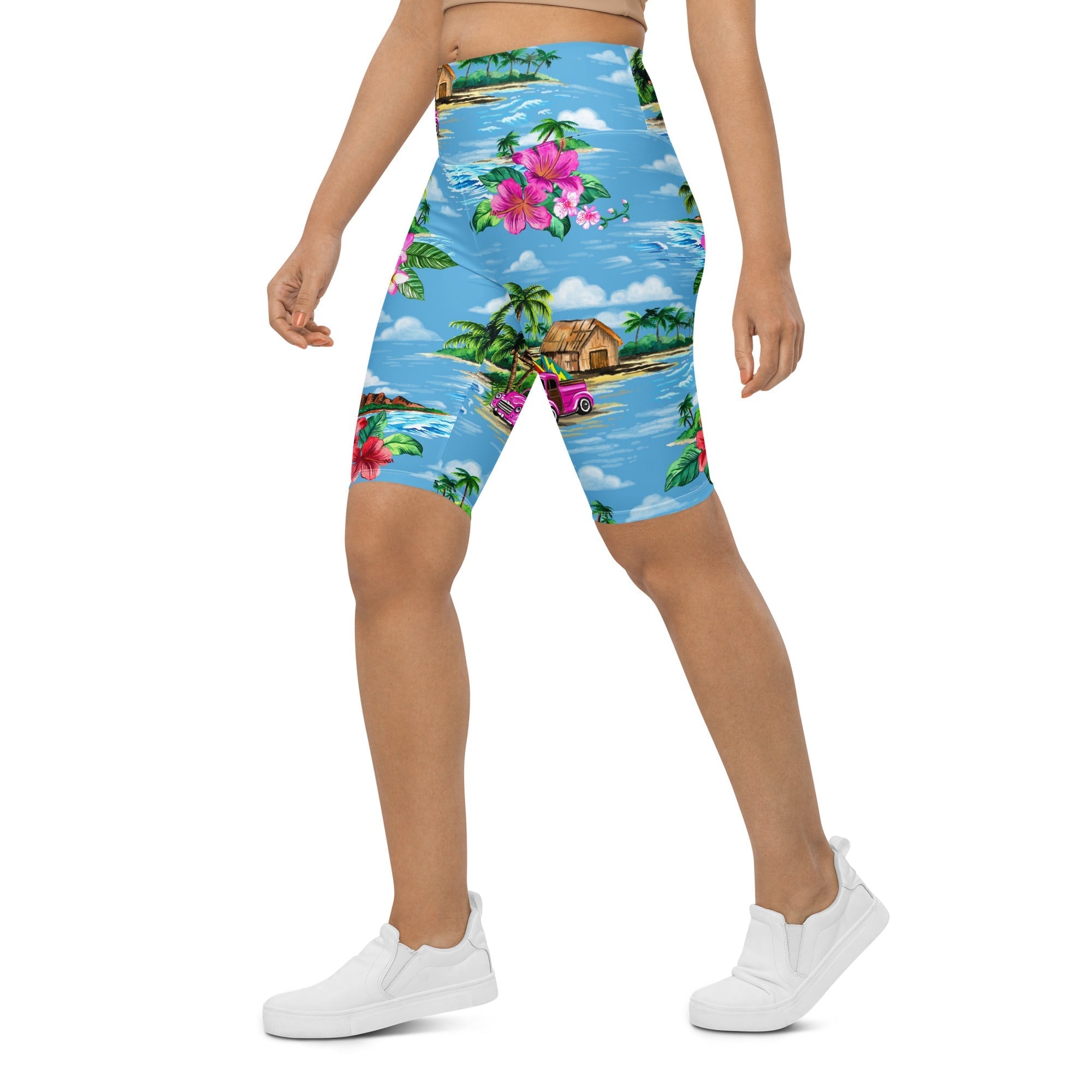 Floral Island Biker Shorts