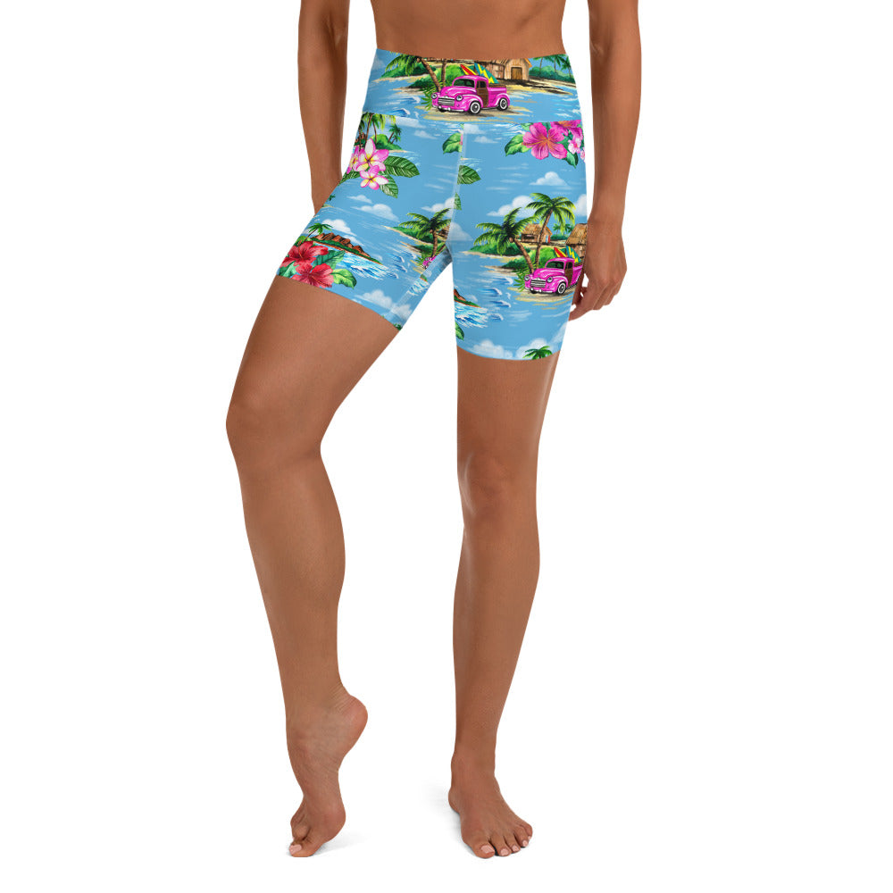 Floral Island Yoga Shorts
