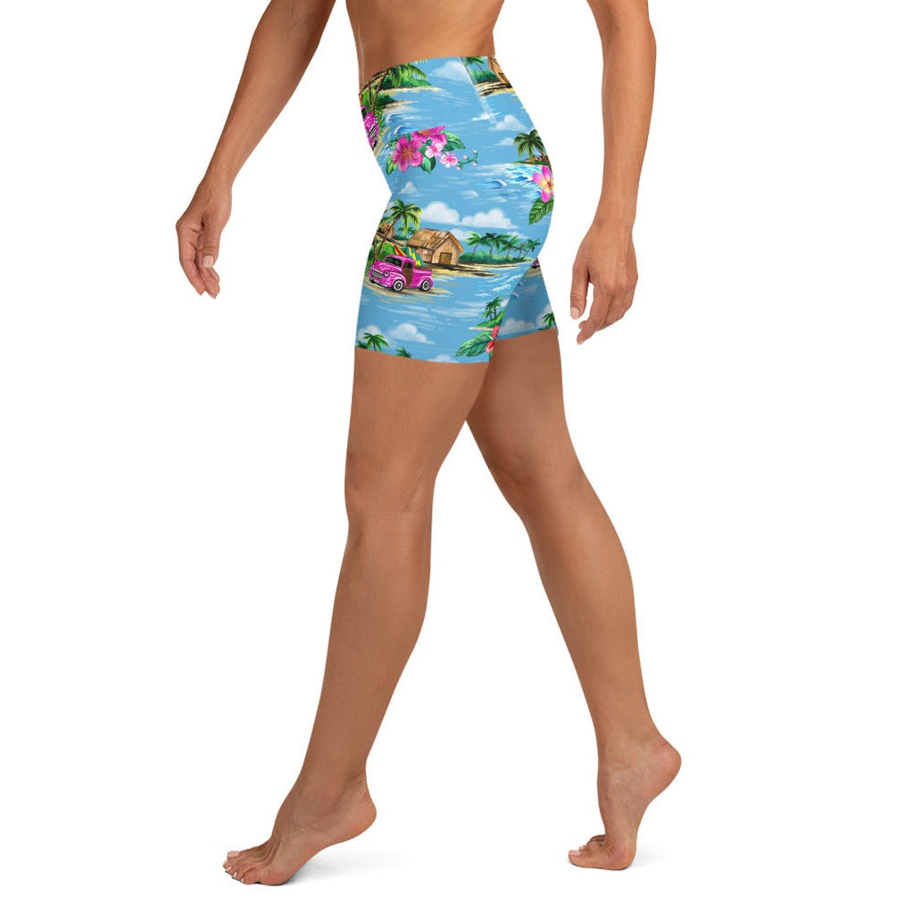 Floral Island Yoga Shorts