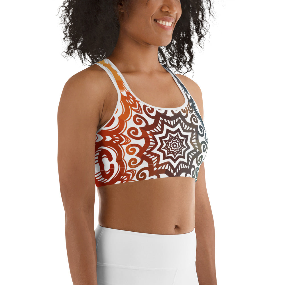 Floral Ornament Sports Bra