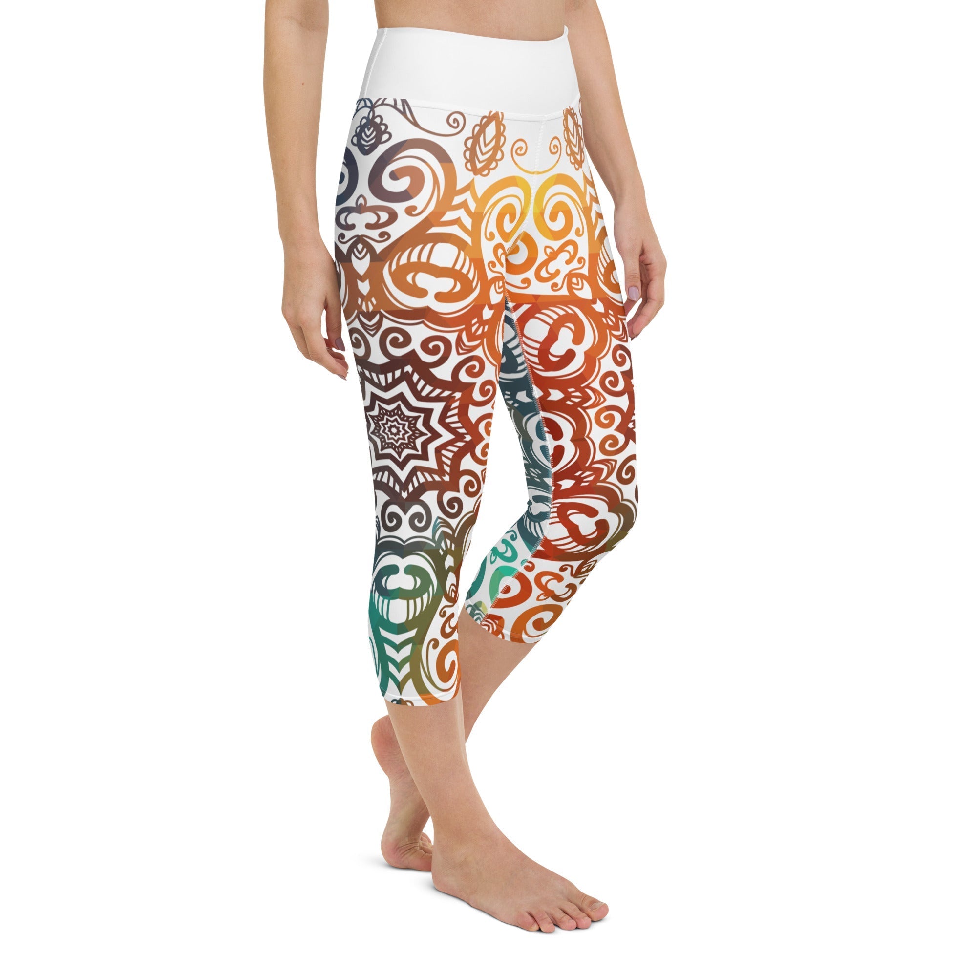 Floral Ornament Yoga Capris
