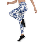 Floral Porcelain Cats Leggings