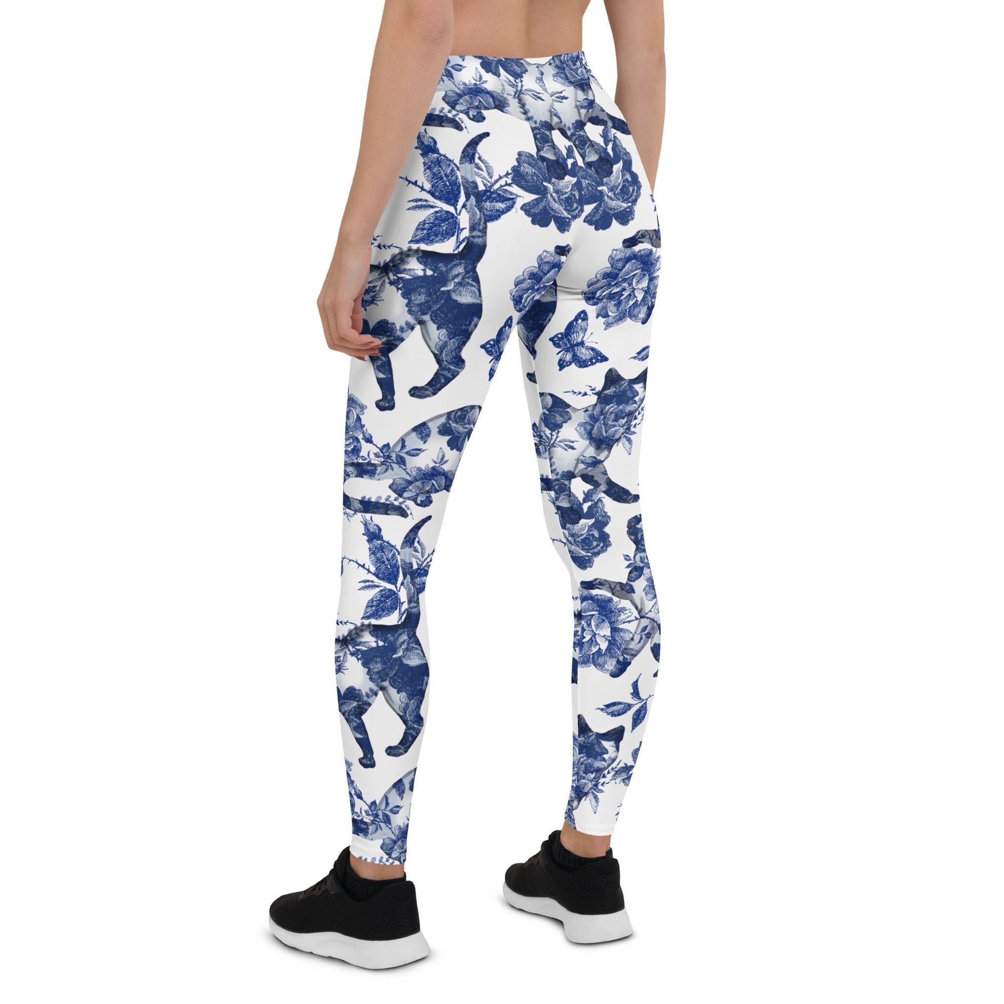 Floral Porcelain Cats Leggings