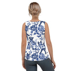 Floral Porcelain Cats Tank Top