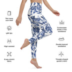 Floral Porcelain Cats Yoga Leggings