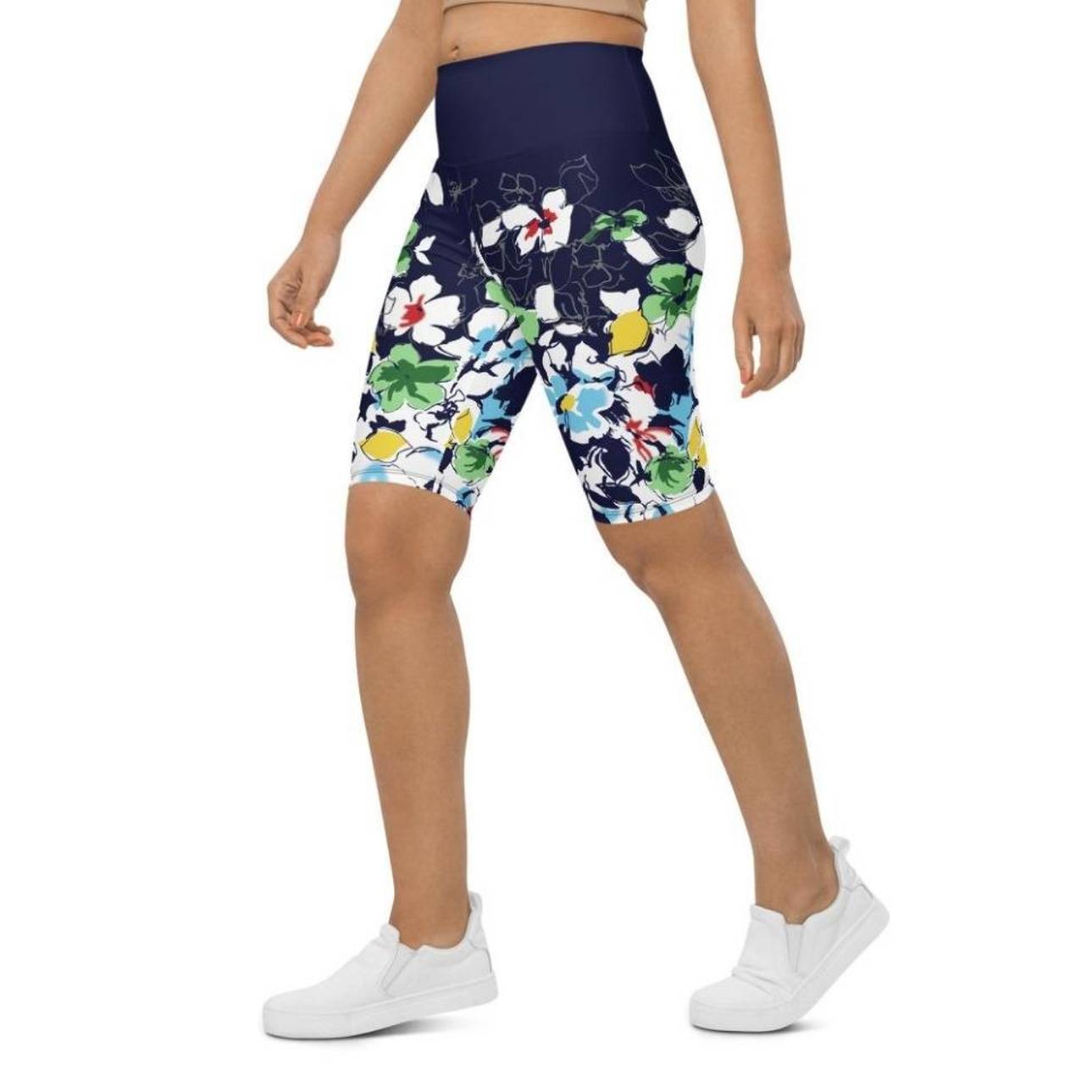 Flower Drawings Biker Shorts