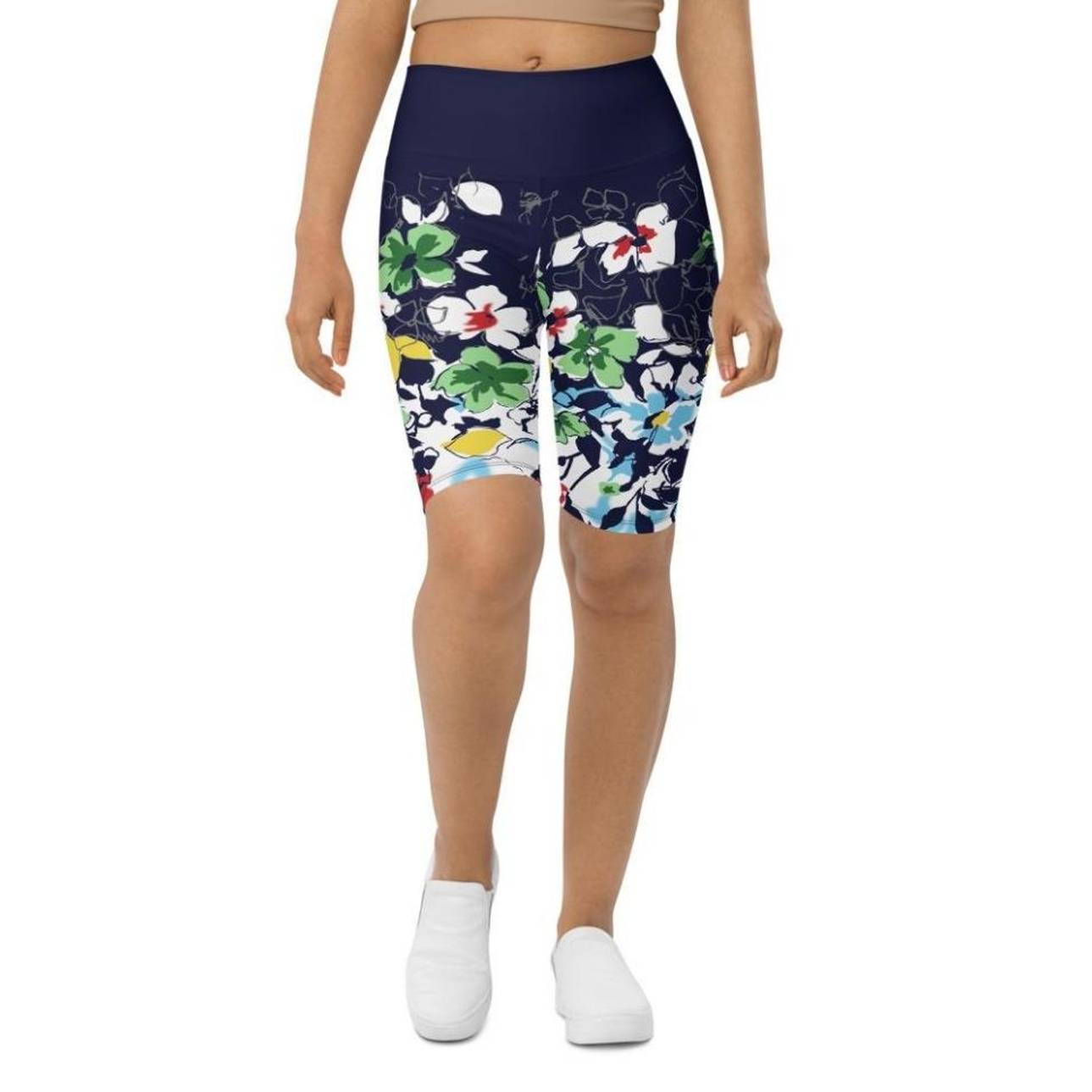 Flower Drawings Biker Shorts