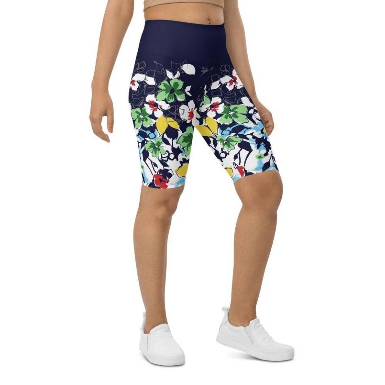 Flower Drawings Biker Shorts