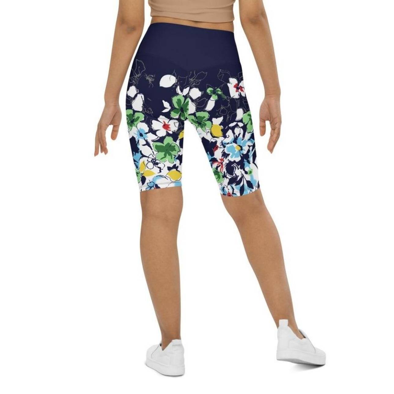Flower Drawings Biker Shorts