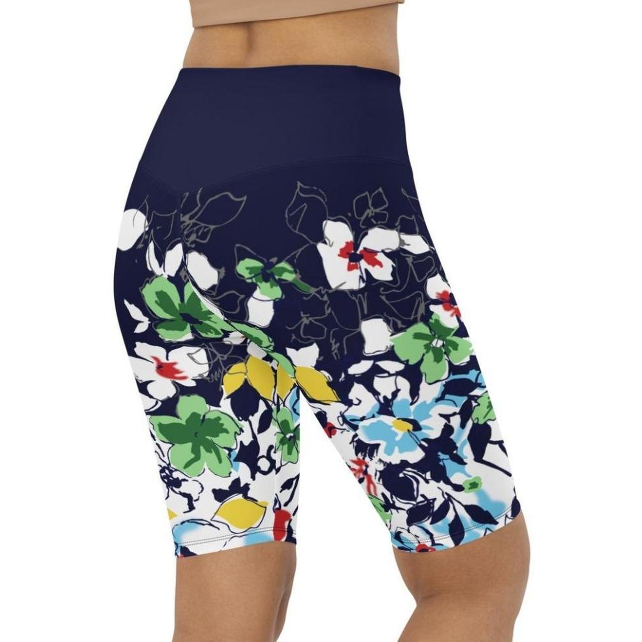 Flower Drawings Biker Shorts