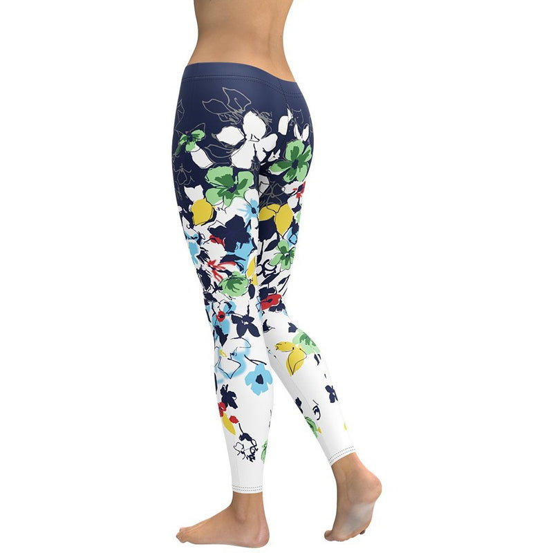 Squar-Proof Flower Drawings Print Leggings | FIERCEPULSE